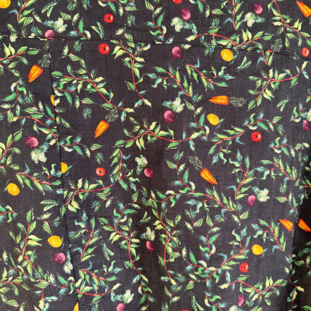 NWT Hill House Laura Dress Midnight Garden linen fruit veggie preppy whimsy - Picture 8 of 9
